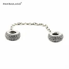 2016 Otoño Cuentas de Joyería de Perlas Cadena de Seguridad Adapta Pandora Charms Pulseras de Inspiración Para La Fabricación de Joyas de Plata Clear CZ Cuentas