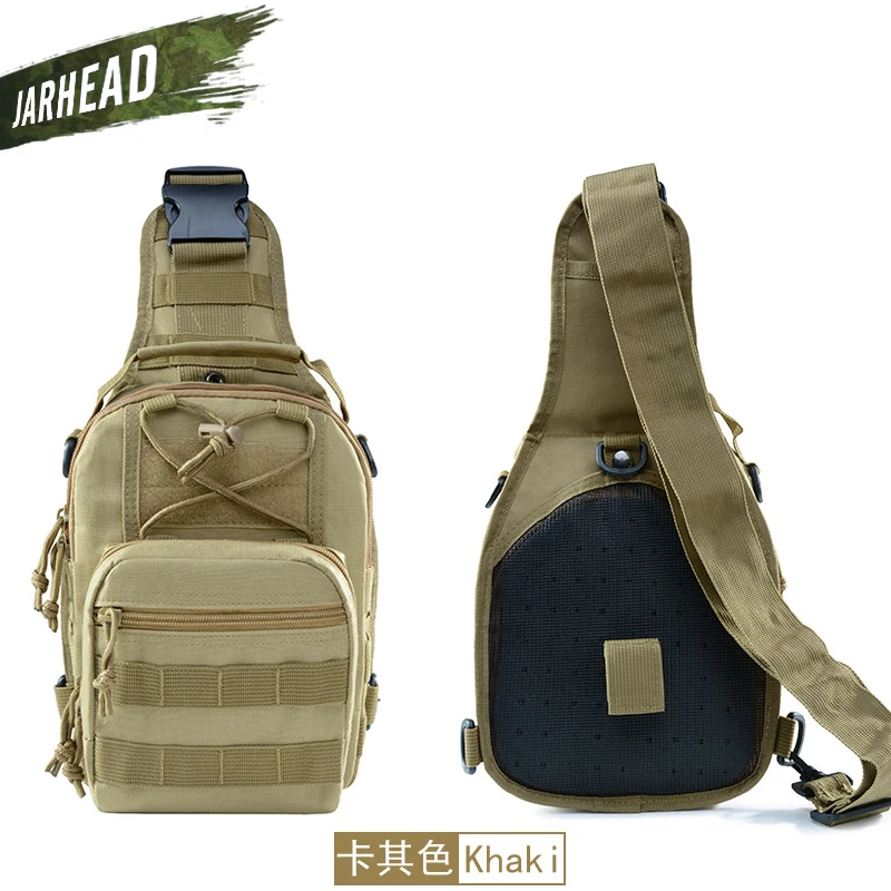 600D Outdoor Sports Bag Shoulder Military Camping Hiking Bag Tactical Backpack Utility Camping Travel Hiking Trekking Bag - Color: TAN