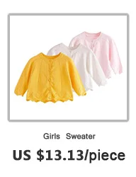 Вязаный хлопковый свитер с круглым вырезом для маленьких девочек; свитера с длинными рукавами для малышей; пальто-кардиган для девочек; г.; одежда для маленьких девочек