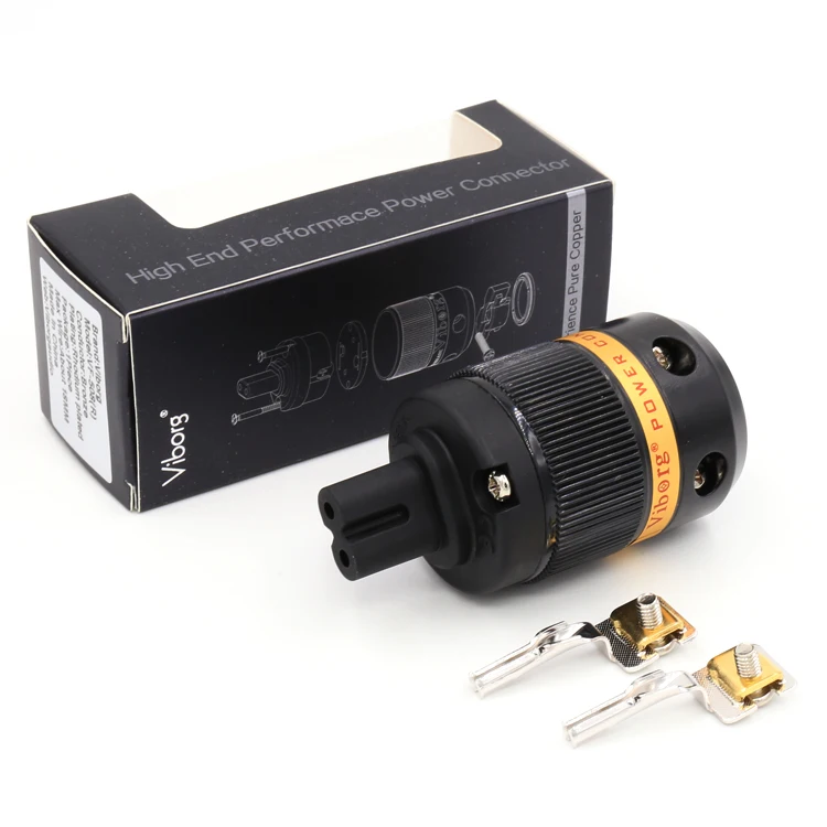 VF508R Audio Pure Copper Rhodium Plated Power Cord Figure 8 IEC C7 Plug HiFi IEC Plug 