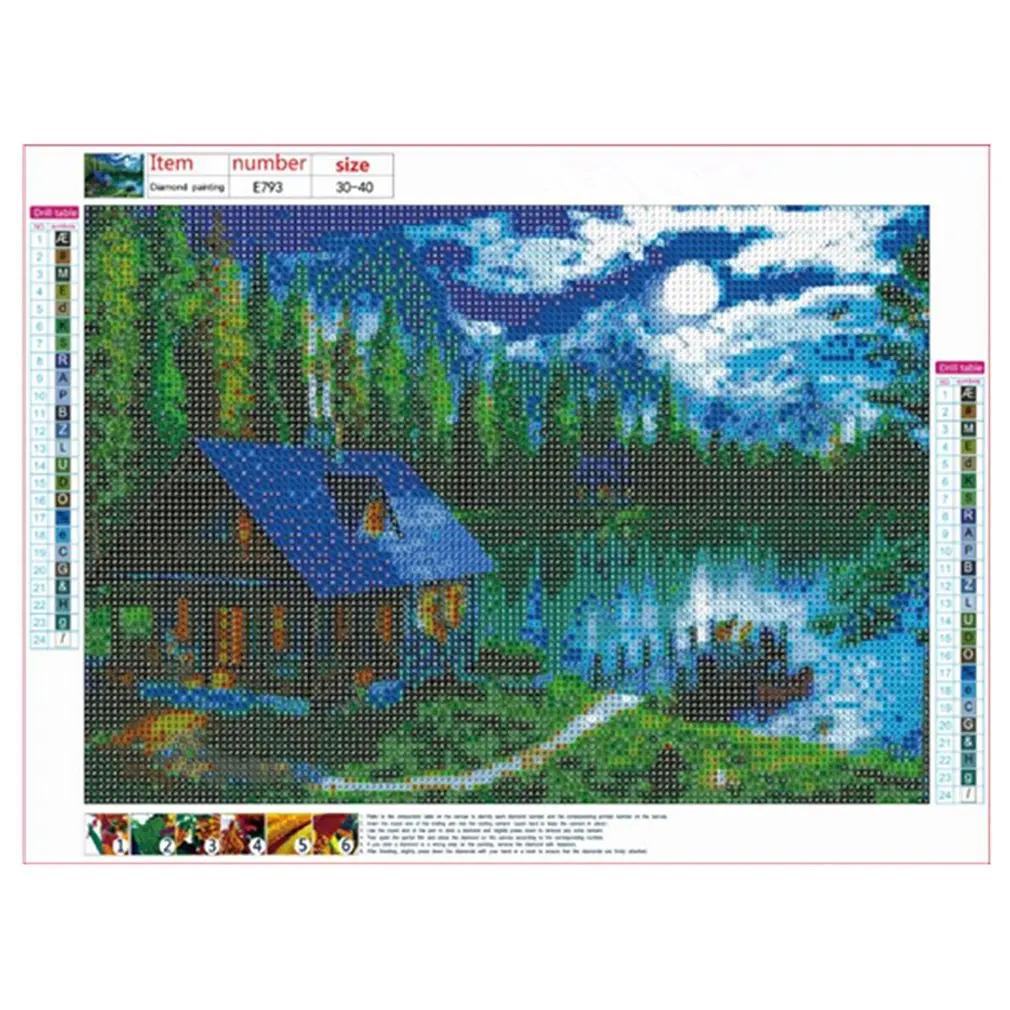 

Woods Cottage E793 New Diamond Cross Stitch 5D Diamond Painting Full Of Oil Canvas Diamond Painting Decorative Room