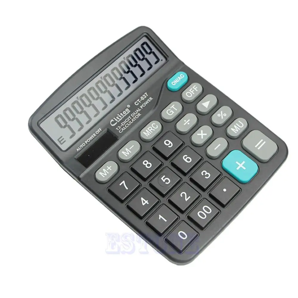 

Business Office New Large Buttons Calculator Dual Power Solar&Battery Powered Desktop Desk Digit Calculator