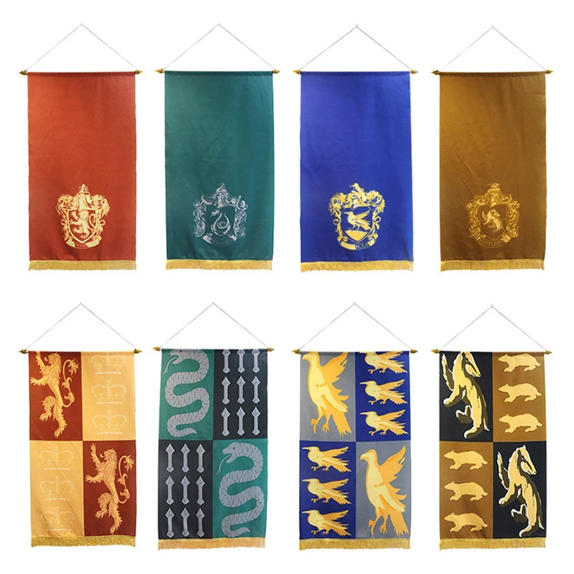 

Harri Potter College Wall Flag Banner with tassels Scroll Banner Home Decor 70*125cm