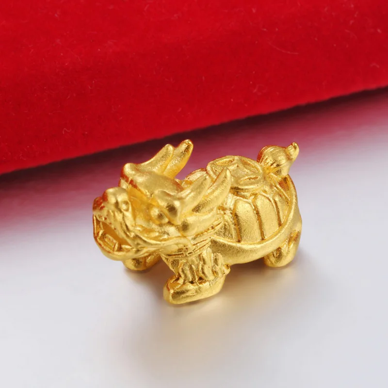 

24K Alluvial Gold 3D Money Turtle Brave Troops DIY Accessories Jewelry for Bracelet