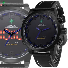 2016 Hombres de La Manera LED Digital-Reloj Hombre Vestido Reloj Regalo Del Deporte Reloj Militar Hombres Reloj de Cuarzo Resistente Al Agua