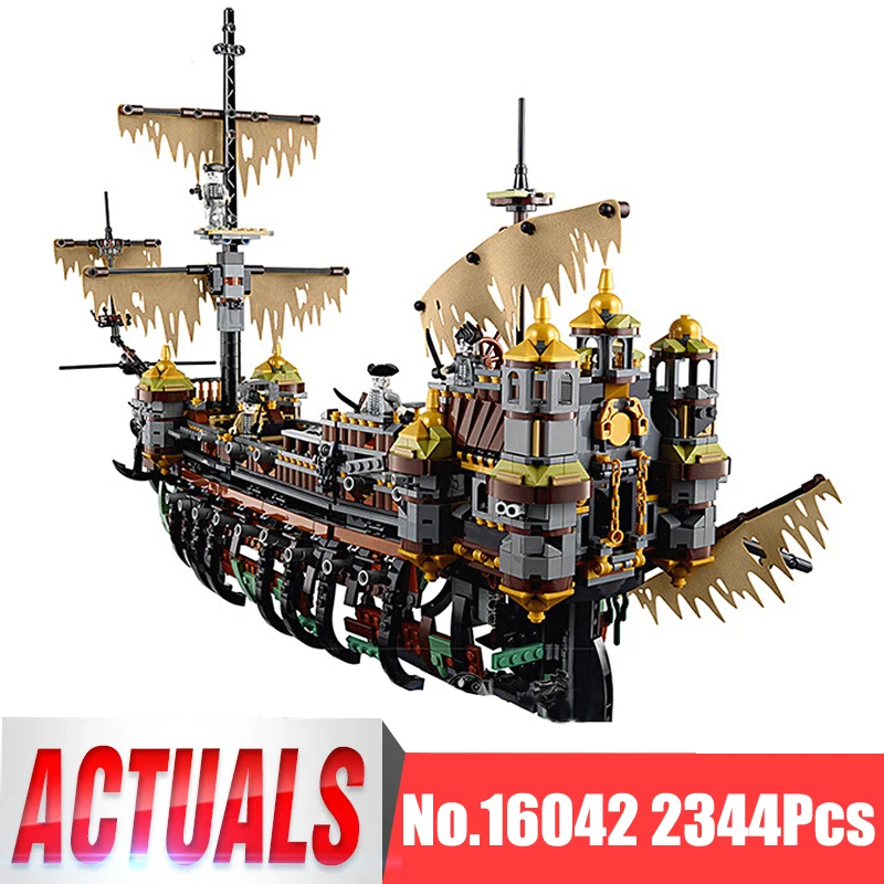 

Lepin Movie Pirates Of The Caribbean Figures 16042 2344Pcs Slient Mary Model Building Kit Blocks Bricks Kid Toy Compatible 71042