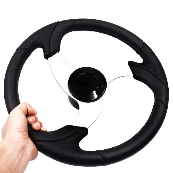 

13-1/2" Boat Whirlwind Aluminum Alloy Steering Wheel Siver Brushed Spoke Marine Yacht New Style Of The Factory