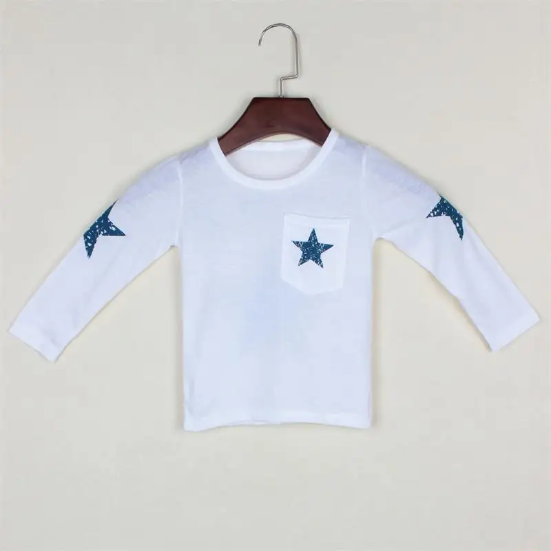 Новые детали, Лидер продаж, топы с длинными рукавами для мальчиков детская хлопковая футболка с рисунком звезды возраст от 2 до 8 лет