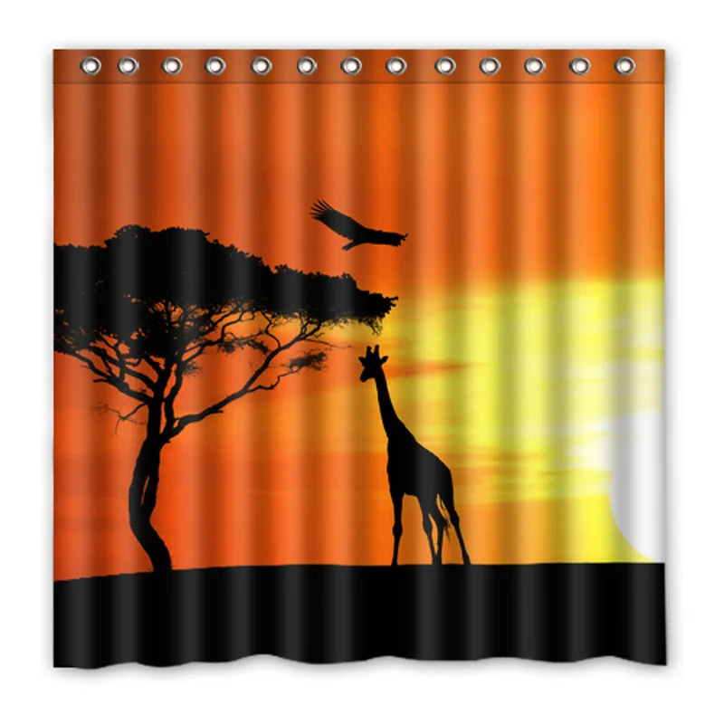 Luxury Smart African Animals colour giraffe Fabric Polyester waterproof
