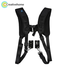 Camera Harness Strap PULUZ Quick Release Double Shoulder Harness Soft Pad Decompression Foam Shoulder Strap Belt for DSLR Camera