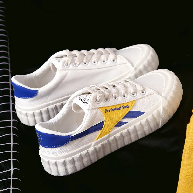 

Women Skateboarding Shoes Sneakers High Quality Flat Canvas Casual Shoes orange white sport and lifestyle Shoes JINBEILE