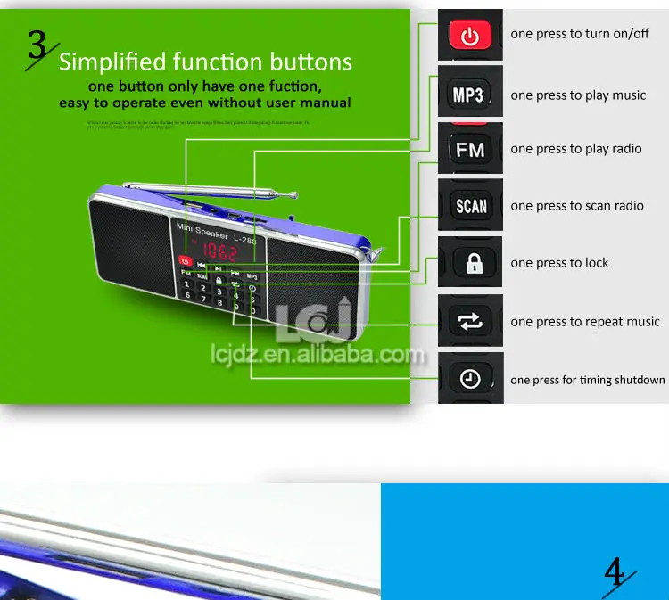 L-288, лучшее качество, мини портативное радио, мини динамик, mp3-плеер с супер басами, стерео звук, поддержка TF карты и USB флеш-накопителя