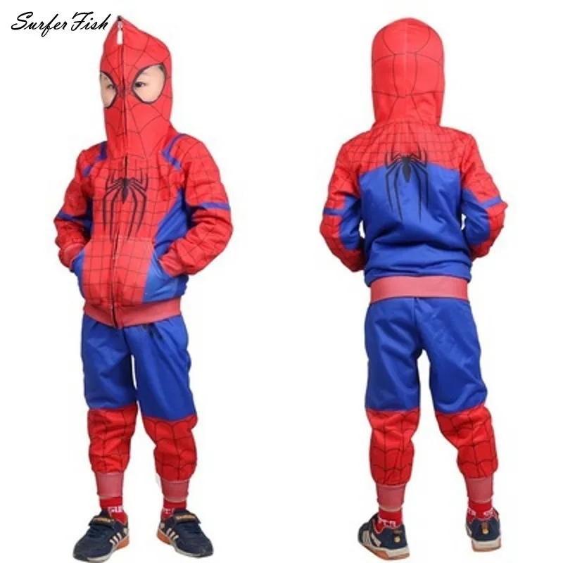 

Boys Kids Toddlers Spider-Man Parallel Universe Suit Children's Pants cos Animation Sanitary Clothes 2pc Suit Halloween Cosplay