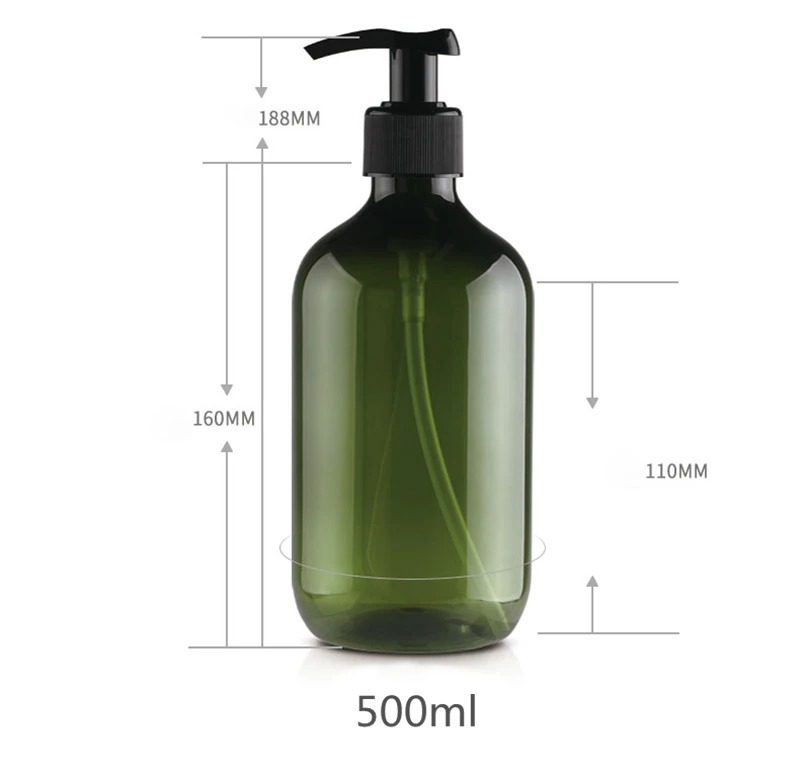 500 мл/300 мл 12 шт./лот пустой черновато зеленый/коричневая пластиковая бутылка, лосьон насос бутылка жидкое мыло ПЭТ бутылка