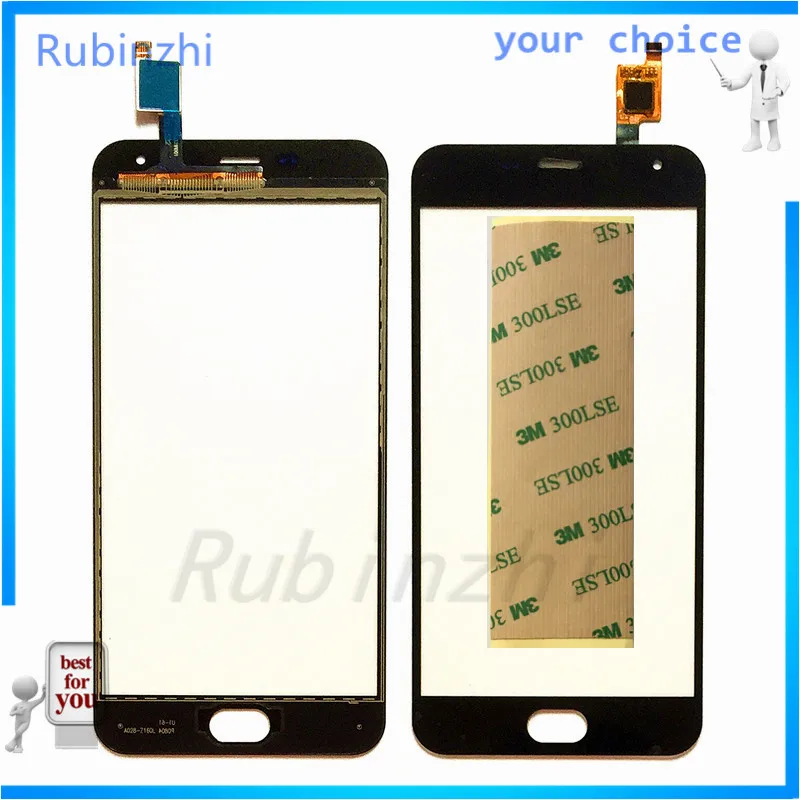 

RUBINZHI Phone Touch Panel For Meizu M2 Note Mini Touch Screen Digitizer Front Glass Lens Sensor Replacement With 3M Sticker