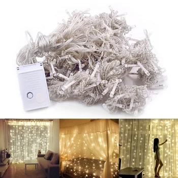 

3M x 3M 300 LED Lights Outdoor Home Decorative Xmas Christmas String Lights Garden Party Wedding Curtain Fairy String Light