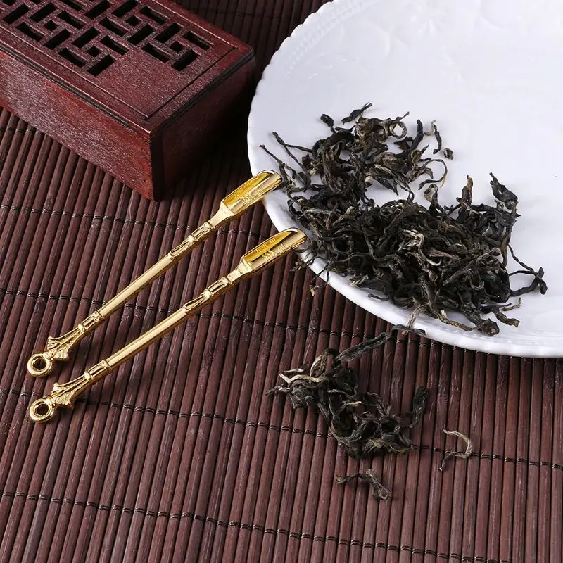 

Golden Metal Spoon Use For Snuff Powder Spoon Tea Pendants Tableware Tea Spoon
