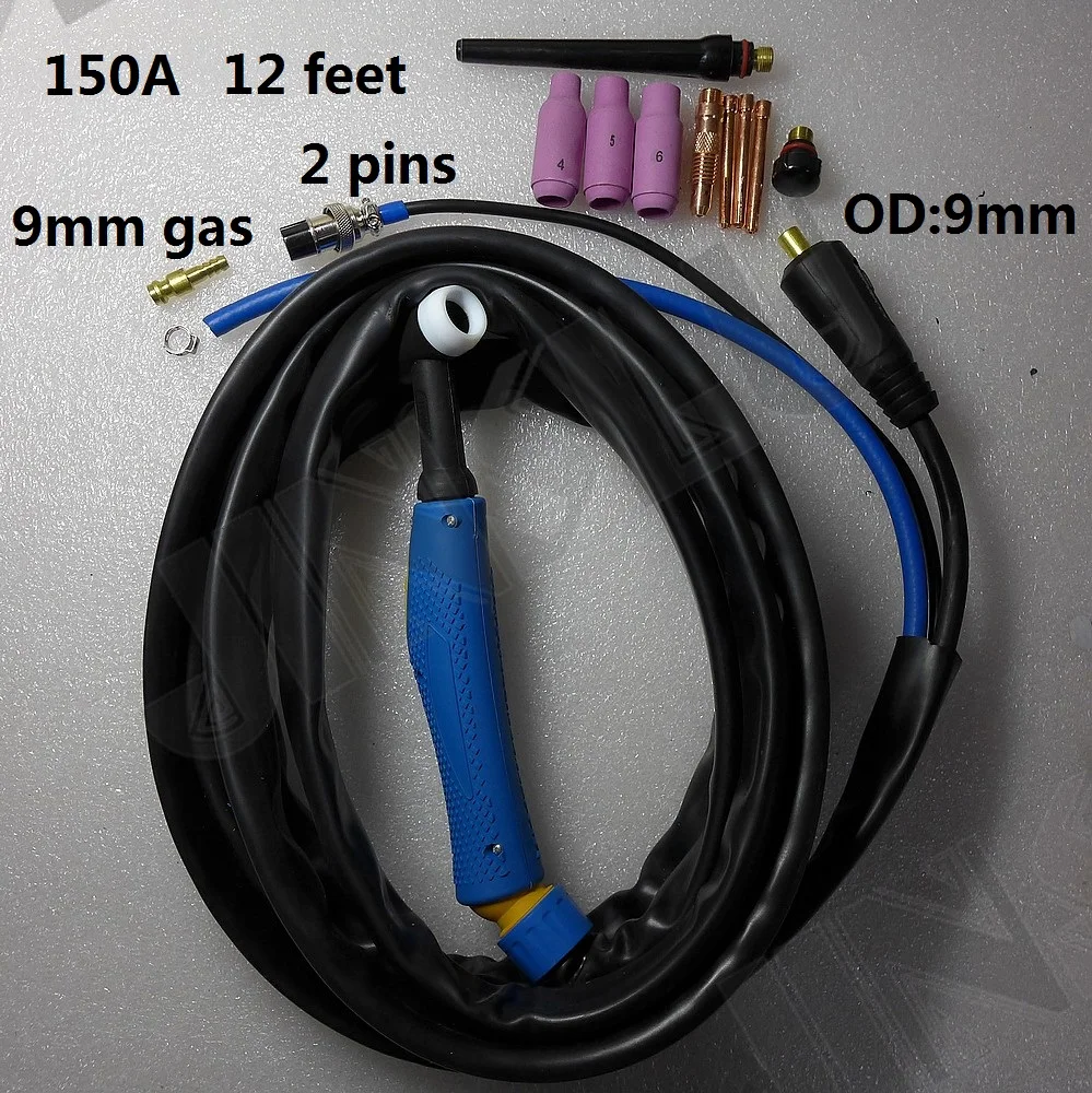 Сварочная горелка TIG 12 футов 150A Dinse 9 мм с газовым охлаждением WP 17 SALE1|welding torch gas|tig