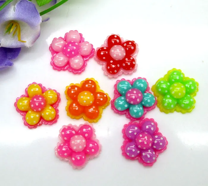 

50Pcs Mixed Resin Flower Beads Decoration Crafts Flatback Cabochon Scrapbooking Fit Phone Embellishments Diy Accessories