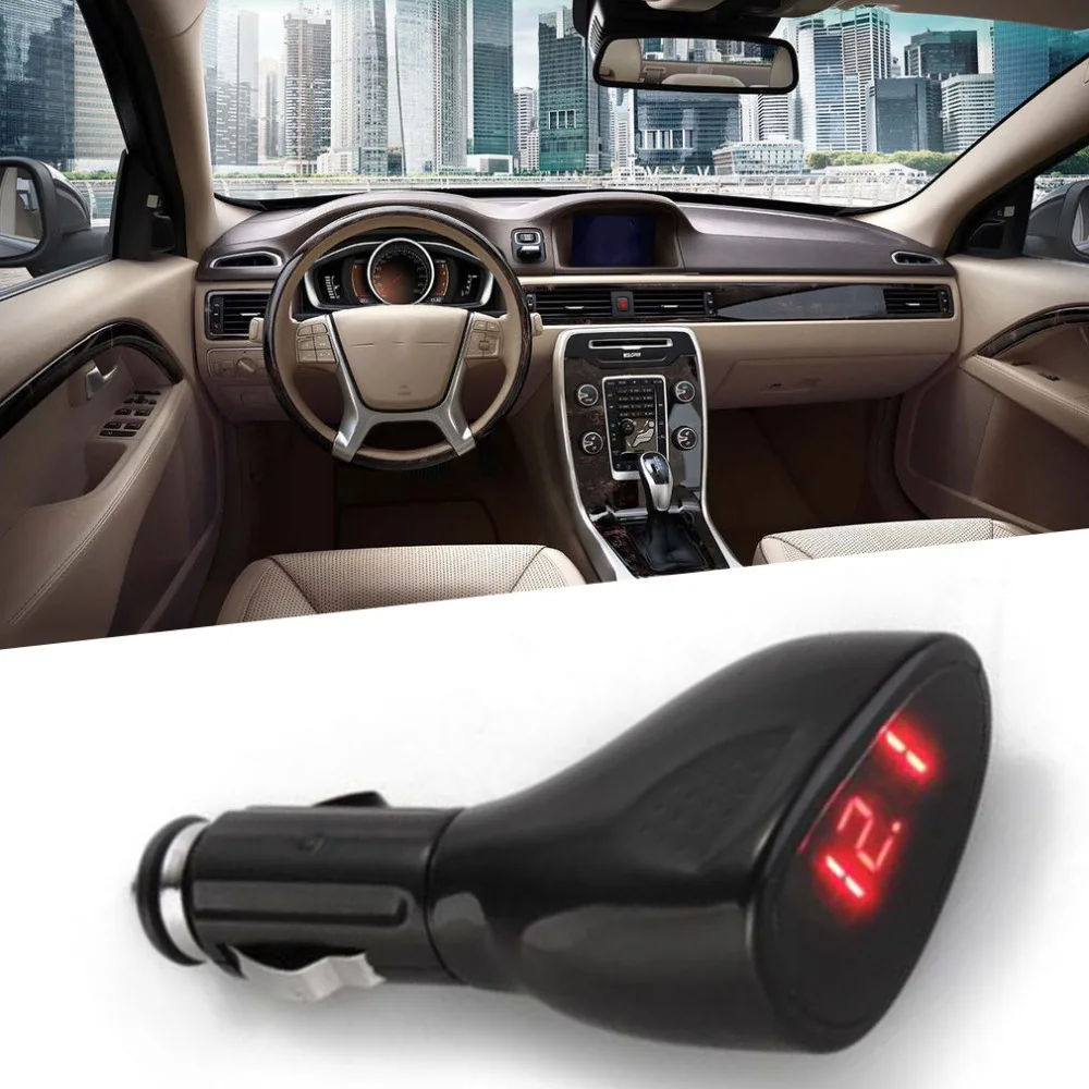 Digital Car Vehicle Voltmeter Voltage Gauge Volt Meter Cigarette Plug Monitor 12V 24V voltimetro volt meter Brand New | Инструменты