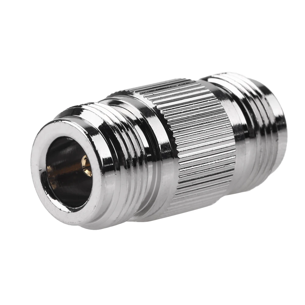 

N Type Female to Female Copper Jack RF Coax Connector Adapter Silver Power Adapter
