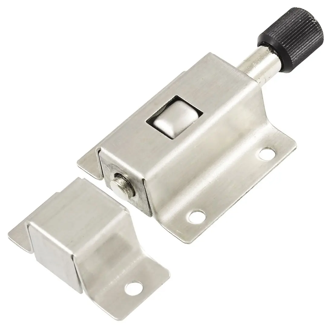 EWS 1.57" StaInless Steel SpRing Loaded Automatic Door Bolt Silver Tone