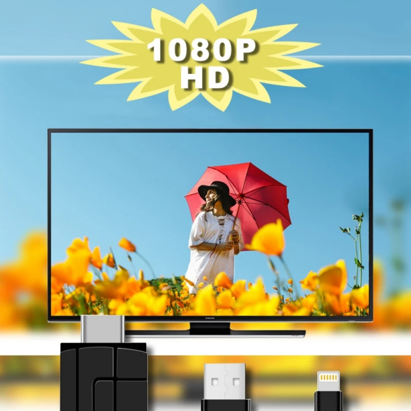 Универсальный 2 м HDMI ключ тв-карта 2,4G 1080P HD ТВ-ключ поддержка Miracast Airplay DLNA Play Google для IPhone iPad проектор