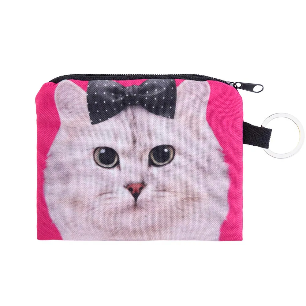 

Cat Coin Purse Girl printing coins change purse Clutch zipper zero wallet phone key bagsKawaii Coin Purse Women Monedero