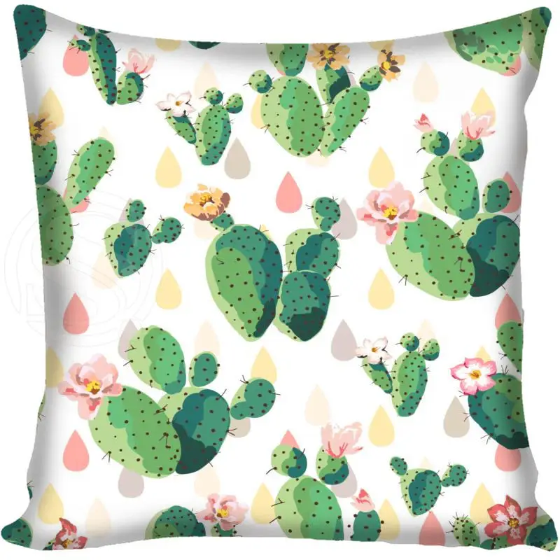 

Custom Cactus Pillowcase Square Zippered Home Decorative Pillow Cover Two Sides Printed 35X35 40X40 45X45 60X60