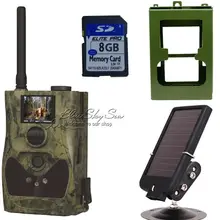 Free Shipping!ScoutGuard SG880MK-12m HD GPRS/MMS Trail Hunting Camera+Metal Box+Solar Panel+8G SD Card