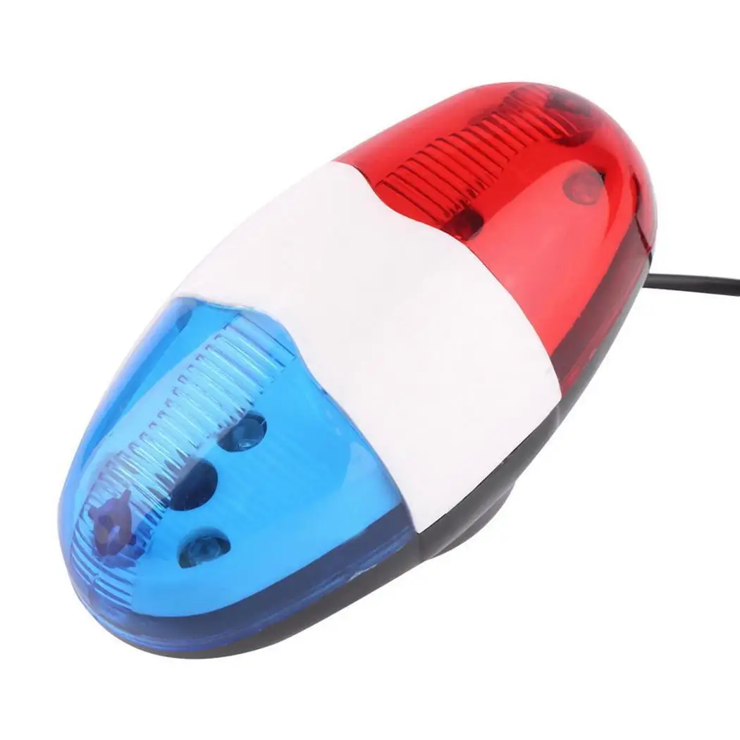Top Bicycle Bell 6LED 4 Tone Bicycle Horn Bike Call LED Bike Police Light Electronic Siren Kids Accessories For Bike Scooter 4
