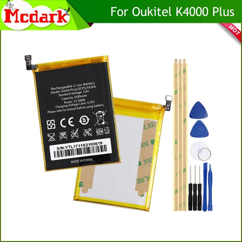 Запасной аккумулятор Mcdark для Oukitel K4000 Plus 4100 мАч|Аккумуляторы мобильных телефонов|
