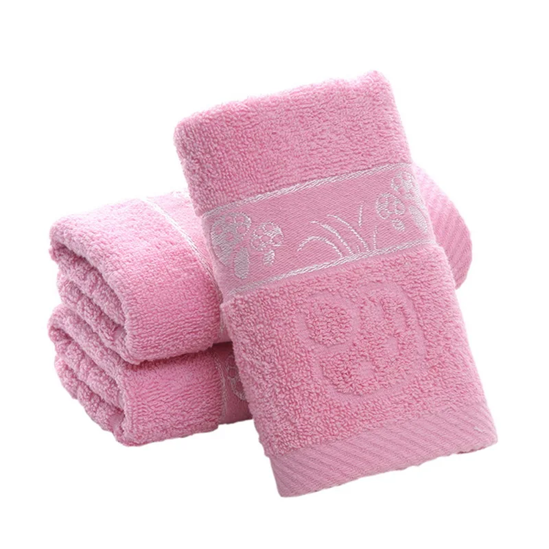 pink Urijk, 1 шт., мягкое жаккардовое полотенце для ванной комнаты, полотенце для лица, впитывающее, одноцветное, банное полотенце, хлопок, взрослые полотенца для лица и рук, 33*74 см - Цвет: pink
