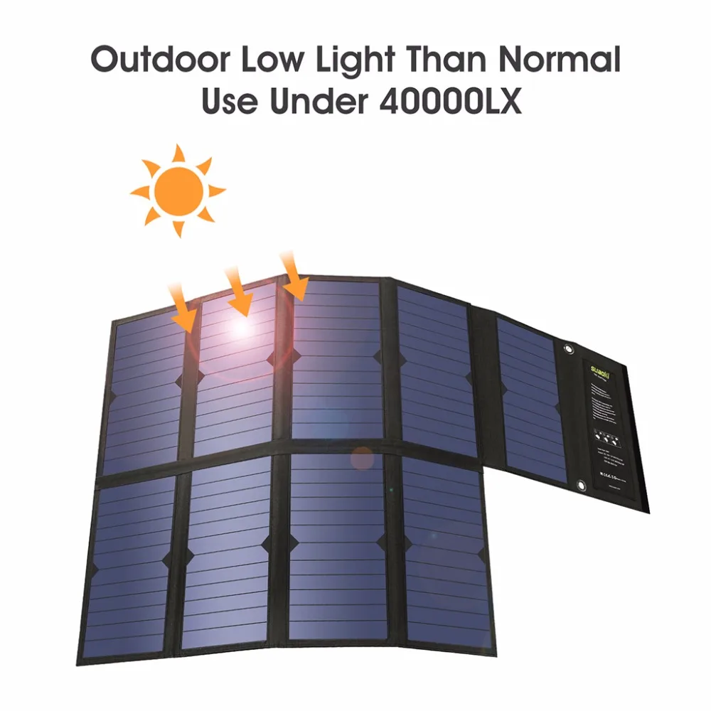  Suaoki Portable 60W Folding Foldable Solar Panel Charger Solar Mobile Power Bank for Phone Car Lapt