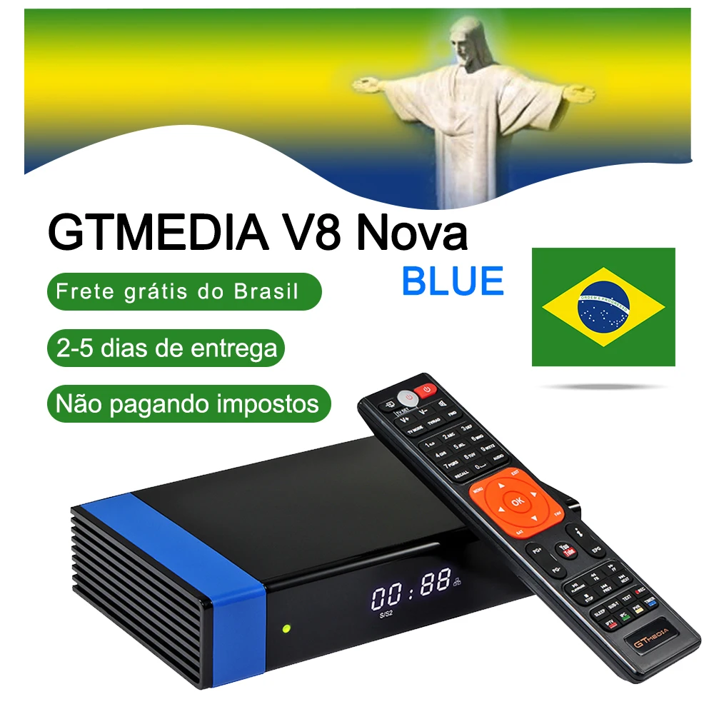 GTMedia V8 Nova синий спутниковый ТВ приемник DVB-S2 H.265 встроенный wifi AVS цифровой декодер 1 год CCcam Испания PK Freesat V7 HD