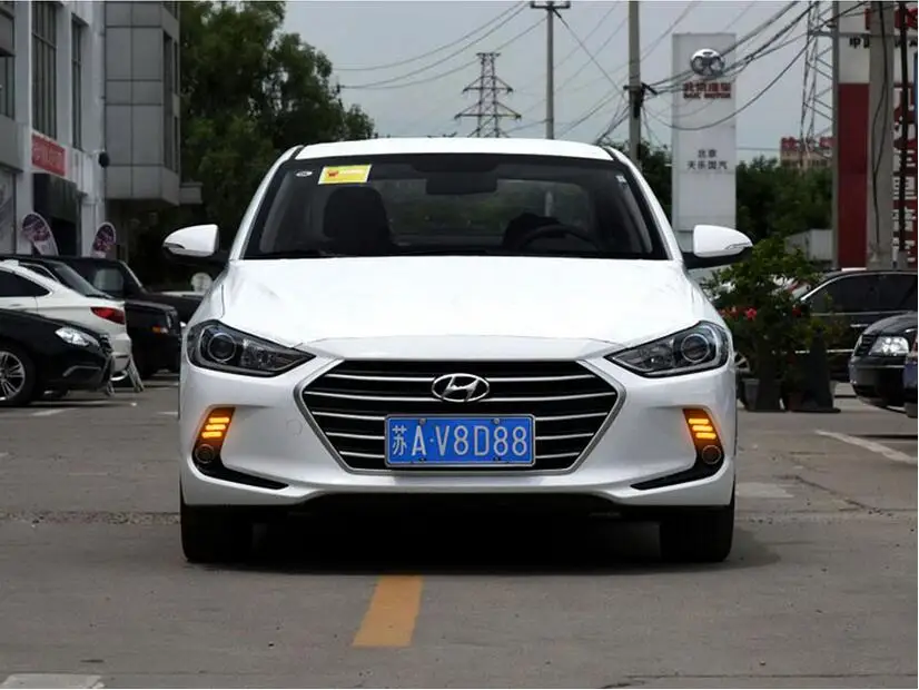 1 компл. Бампер головной светильник для hyundai Elantra Дневной светильник~ 2018y автомобильные аксессуары светодиодный DRL налобный фонарь для Elantra противотуманный светильник