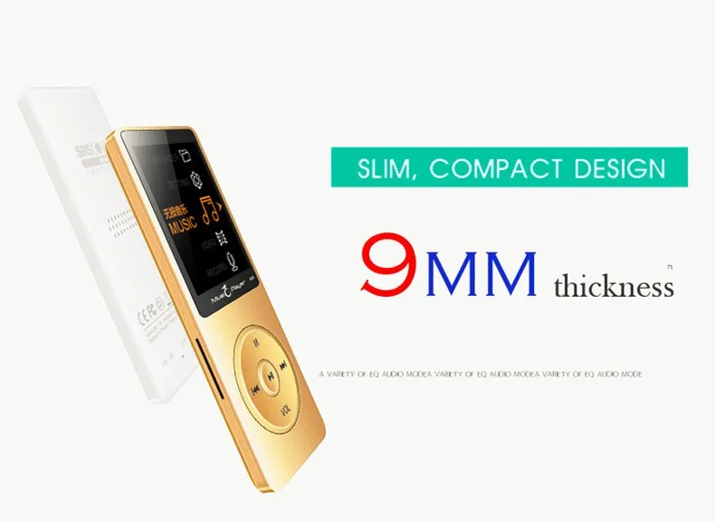 IQQ X02 8GB MP3 Music Player 1.8 Inch Screen 30h lossless sound, Support up to 64GB Micro SD Card Gold Built in Speaker FM Ebook (11)
