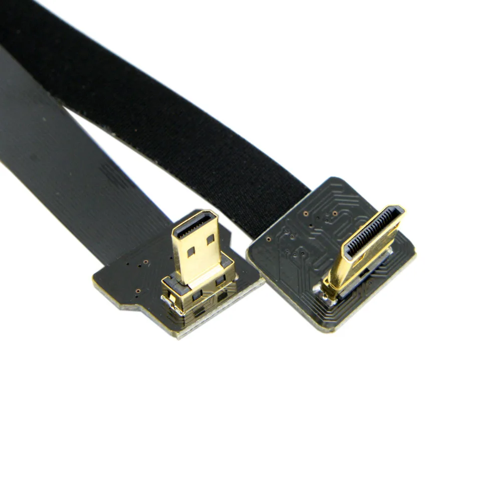 50 см 90 градусов вверх угловой FPV Micro HDMI мужчина к Mini HDMI FPC плоский кабель для GOPRO Multicopter аэрофотосъемка 0,1 м 0,2 м