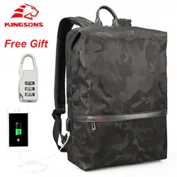 Kingsons новый камуфляж 15,6 Инче ноутбук рюкзак для мужчин отдыха школьные ранцы для колледж студент рюкзак для путешествий mochila hombre
