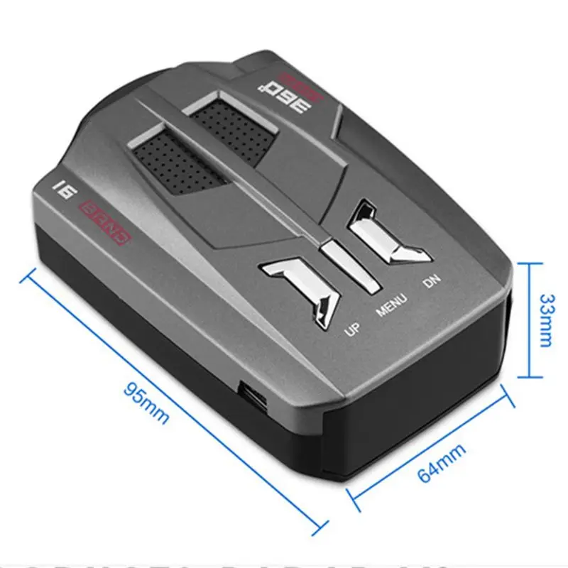 

V9 Car Trucker Speed 360 Degrees Vehicle Radar Detector Voice Alert Warning 16 Band Auto LED Display English / Russian version
