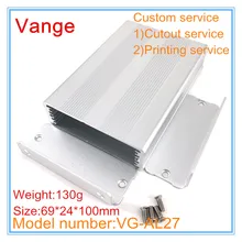 5 шт./лот промышленный алюминиевый корпус 6063-T5 алюминиевые Чехлы «сделай сам» 69*24*100 мм для контрольного оборудования с печатным обслуживанием