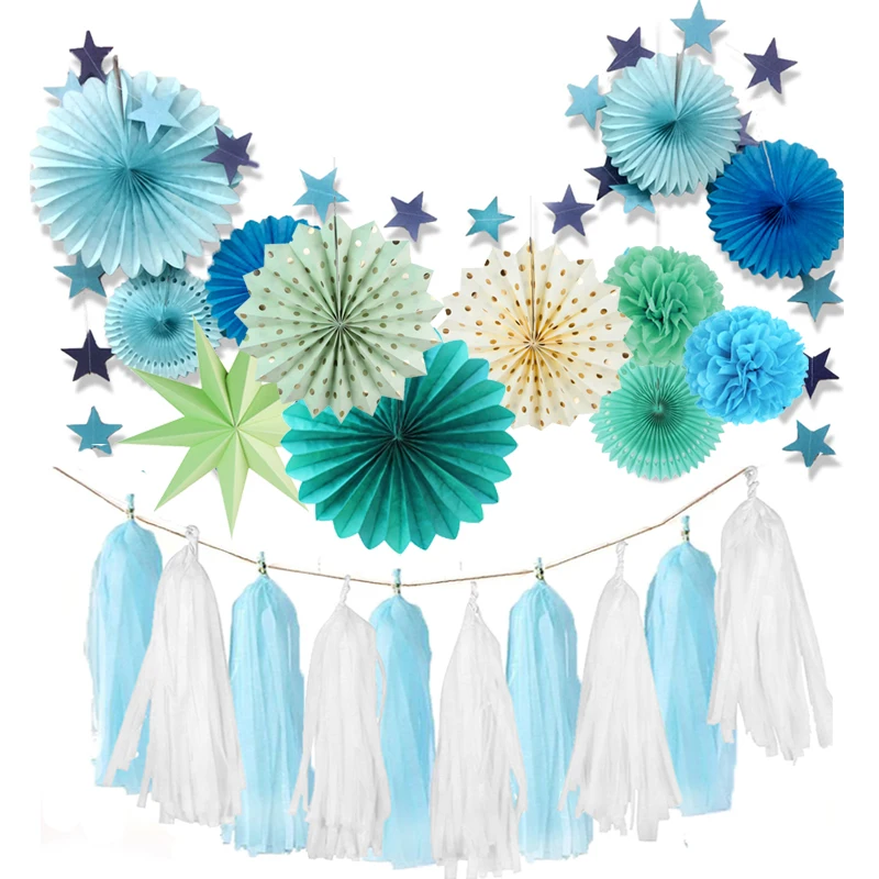 

Green and Blue Party Decorations Summer Theme Party Decorations For Wedding Birthday Festival Party Decoration 14pieces/set