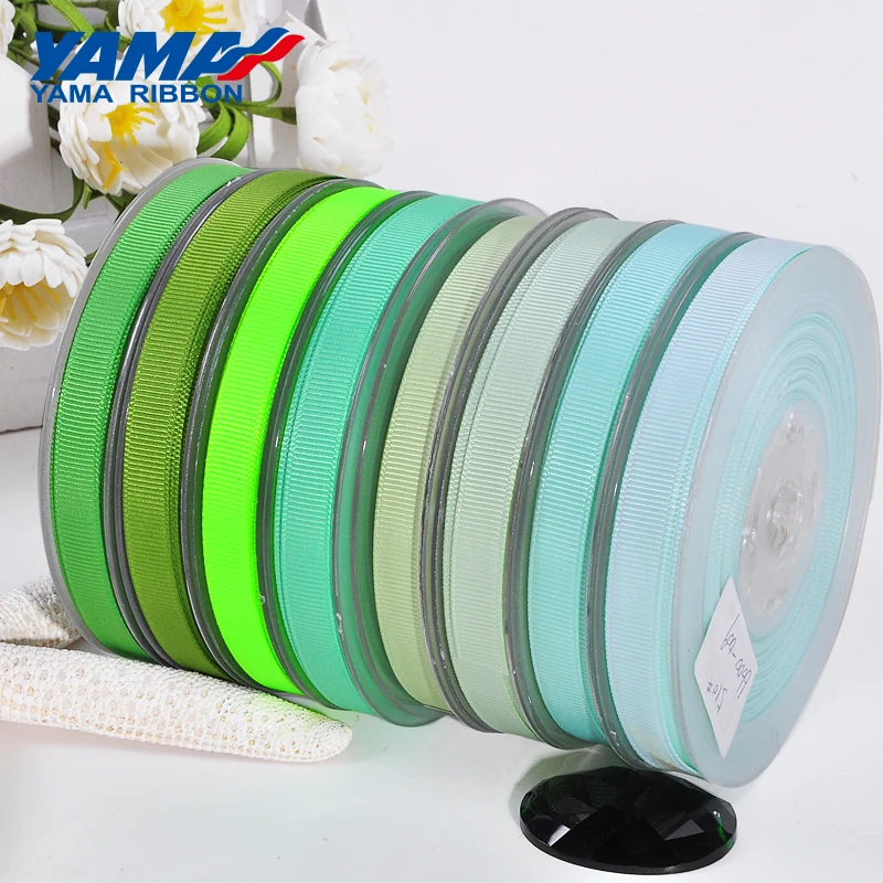 

YAMA 3/16" inch 5mm 250 yards/lot Green Series Wholesale Grosgrain Ribbon for Diy Dress Accessory House Wedding Decoration