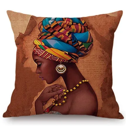 Африка жизни сцены Чехлы для подушек Красивые Животные Жираф Африканская женщина в наволочка диван полиэстер пледы наволочки - Цвет: 08