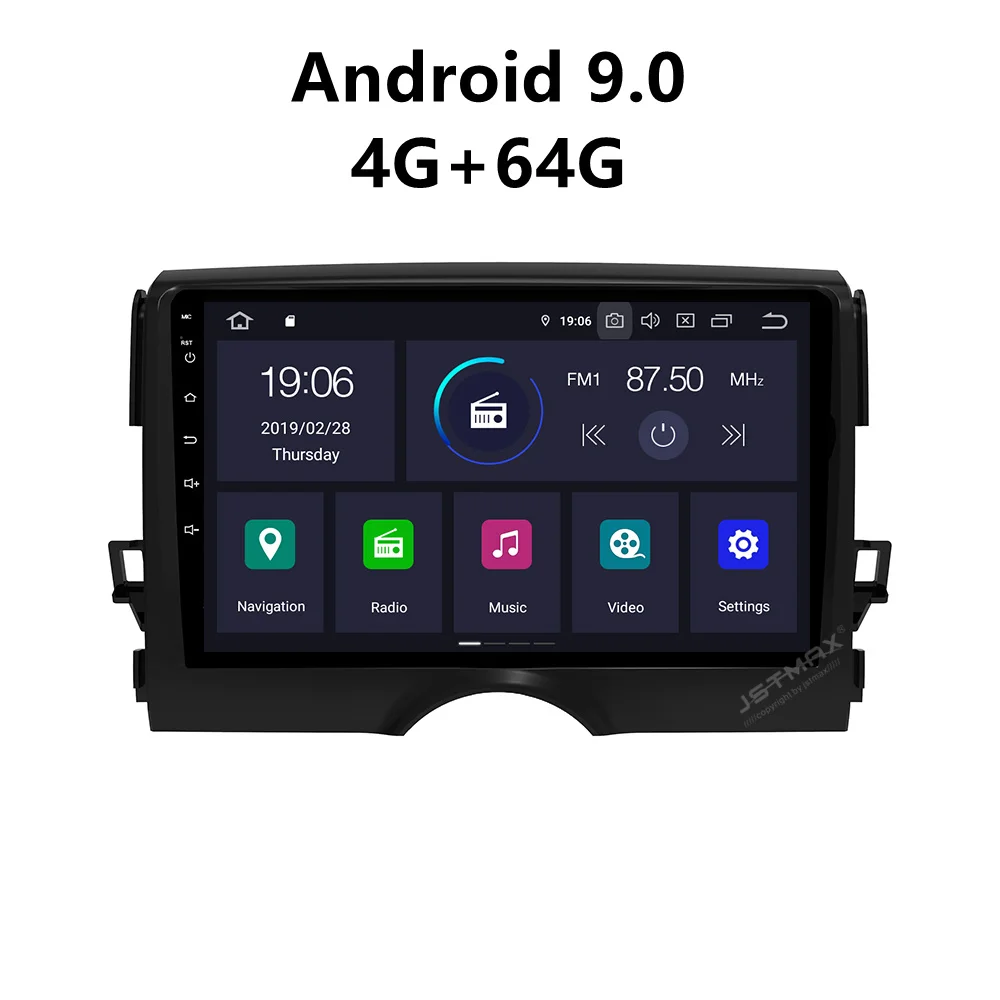 

JSTMAX 9'' Android 9.0 ISP Screen Car Radio Stereo Player For Toyota Reiz Mark X 2011-2017 DSP Player GPS Navigation 4G + 64G