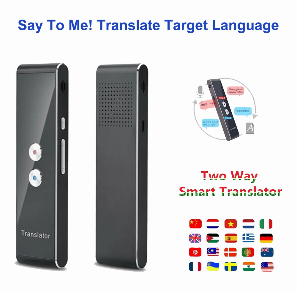 

Portable Smart Voice Translator Real Time Multi-Language Speech Interactive Translator 3 in 1 voice Text Bluetooth Translator