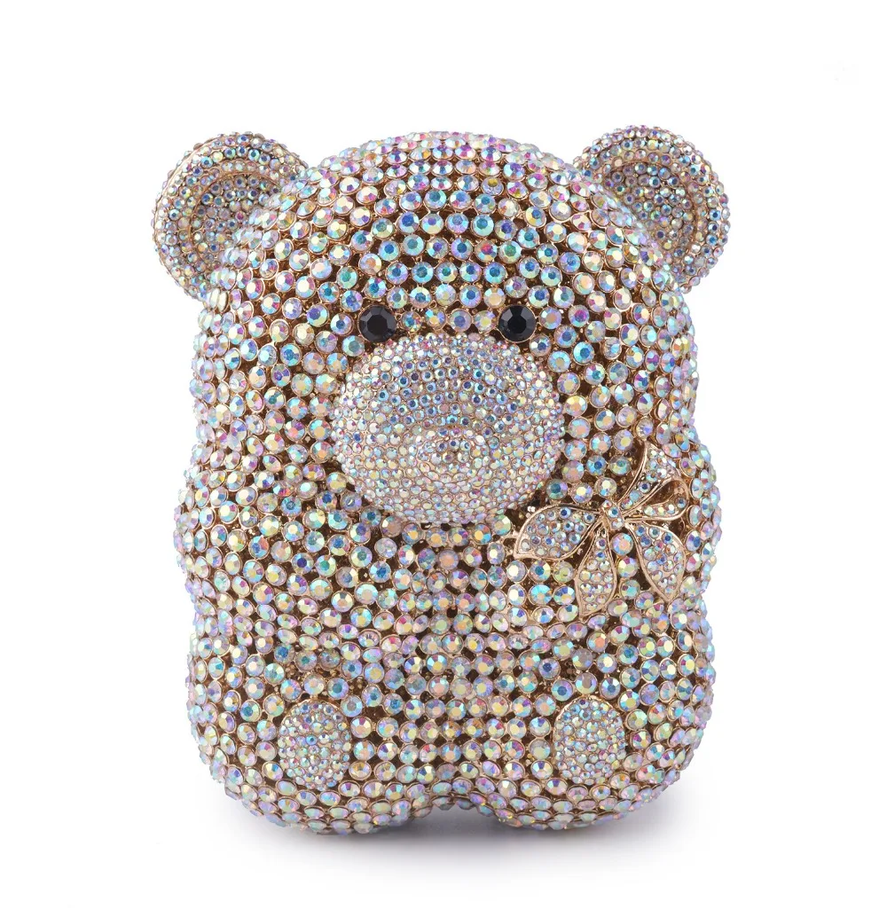 

Dazzling Women's gold Crystal Clutch Evening Bags Bridal Wedding Party cocktail Diamond Metal Clutches Handbag and Purse gift