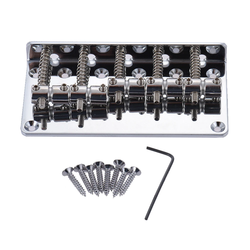 

5-saddle Bridge Set for 5 String Electric Bass Guitar Part Replacement Silver