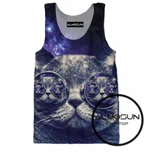 Almosun Hipster Galaxy Cat 3D сплошным принтом Безрукавки для женщин жаркое лето рукавов битник хип-хоп Повседневное Street Wear Топ Футболка для мужчин