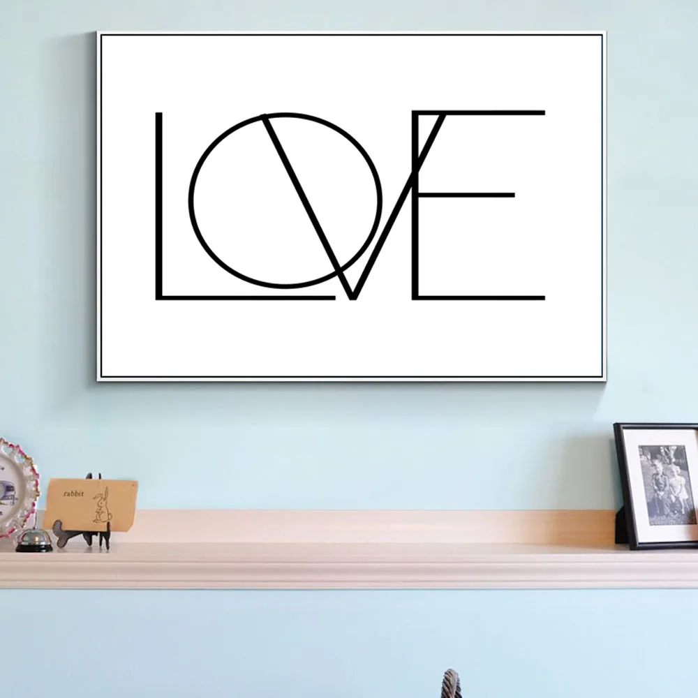 

love Kind Black and White Poster Canvas Print Art inspirational wall modern home decortive painting on the wall pictures